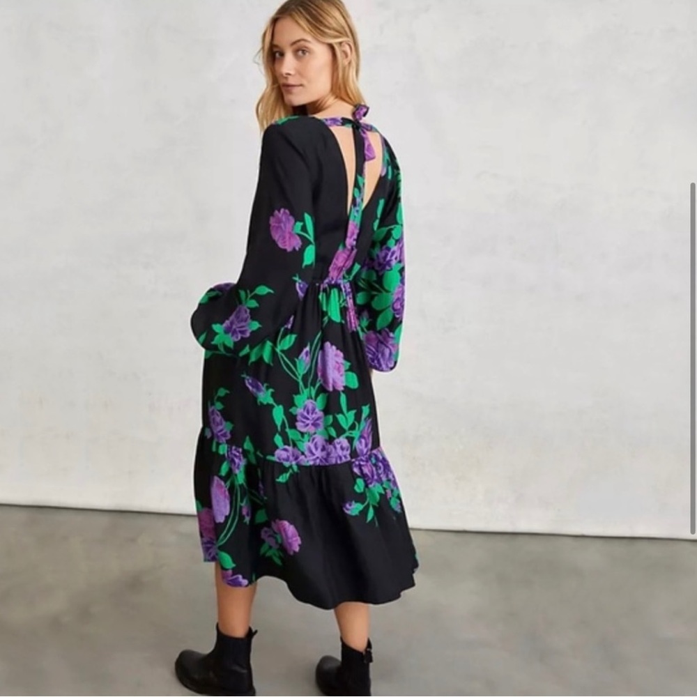 NWT Anthropologie Hope for Flowers by Tracy Reese Floral Midi Dress - Picture 3 of 9